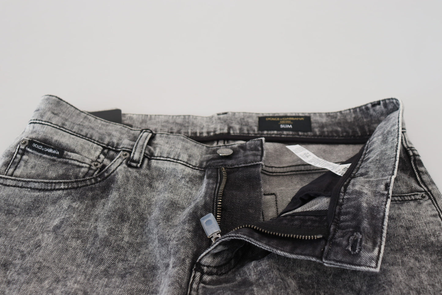 Elegant Gray Washed Denim Pants