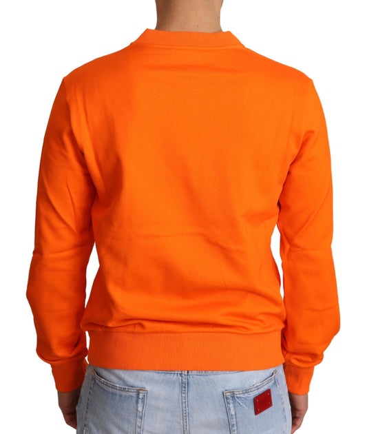 Regal Crewneck Cotton Sweater in Orange