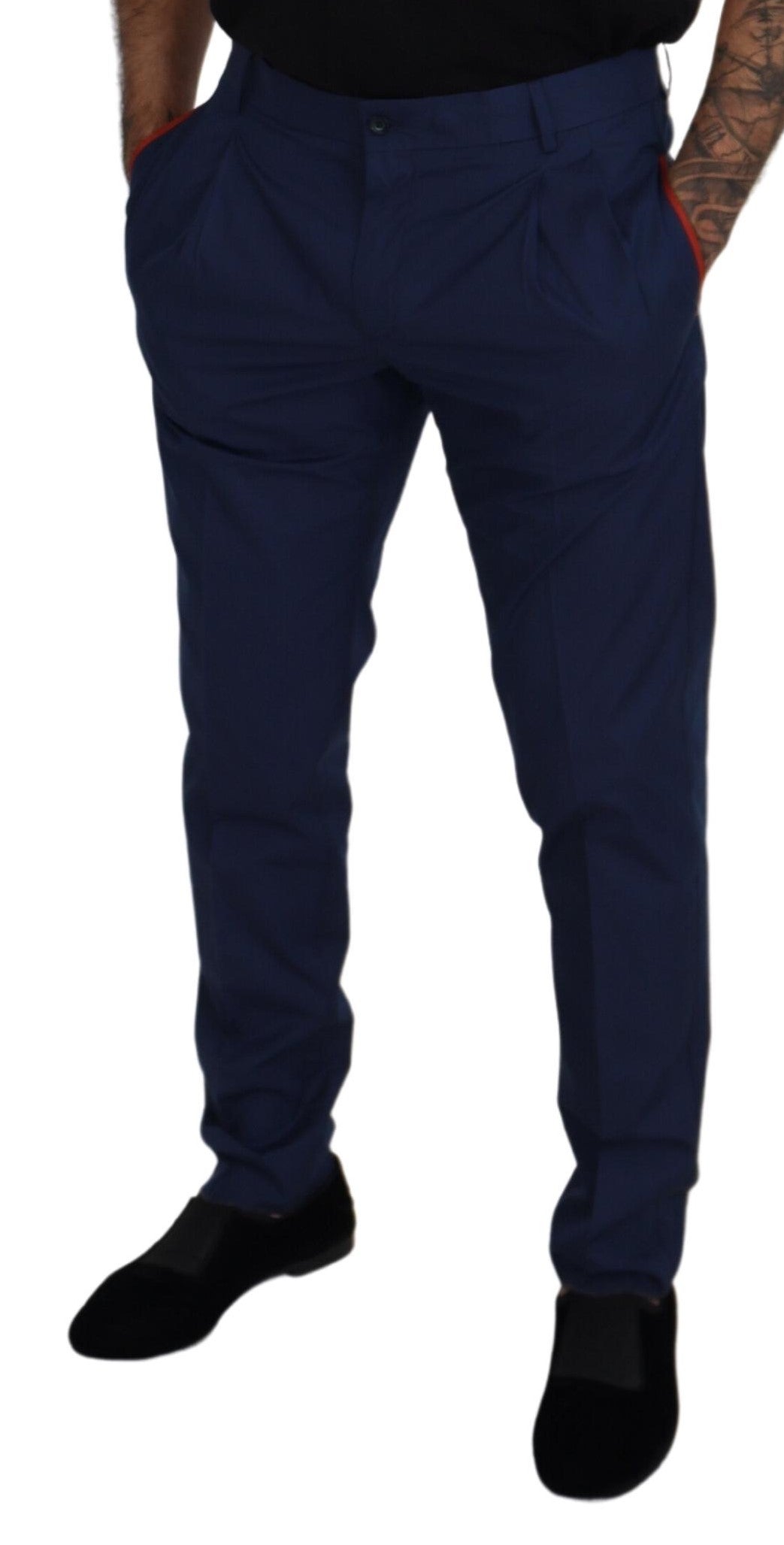 Blue Cotton Chino Formal Pants