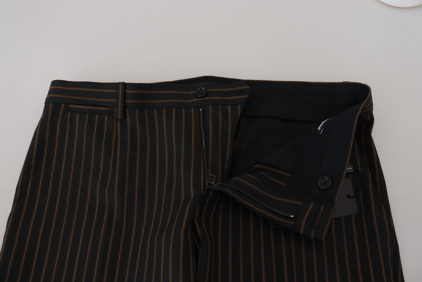 Black Brown Striped Men Formal Pants