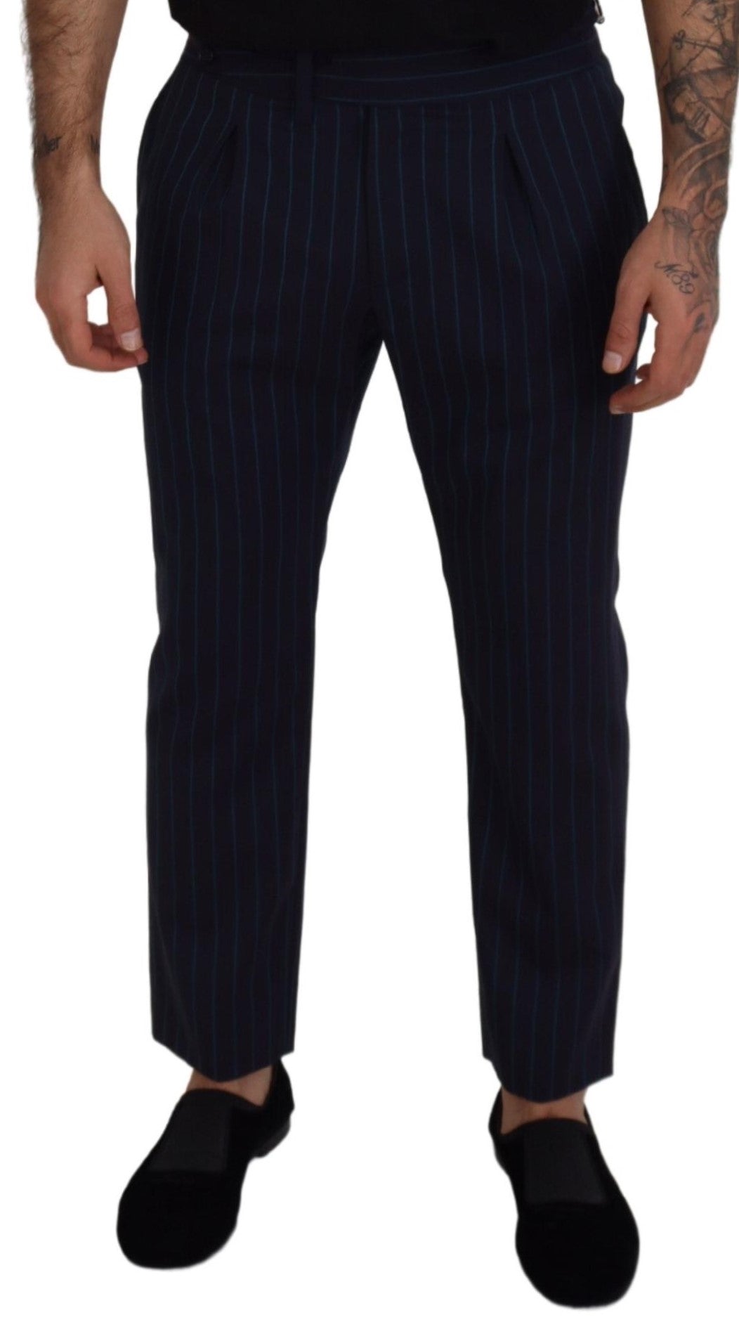 Blue Striped Men Formal Pants