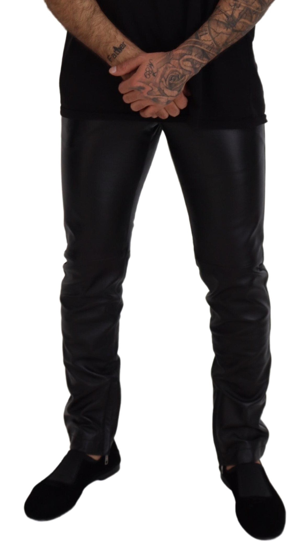 Black Shiny Stretch Skinny Pants