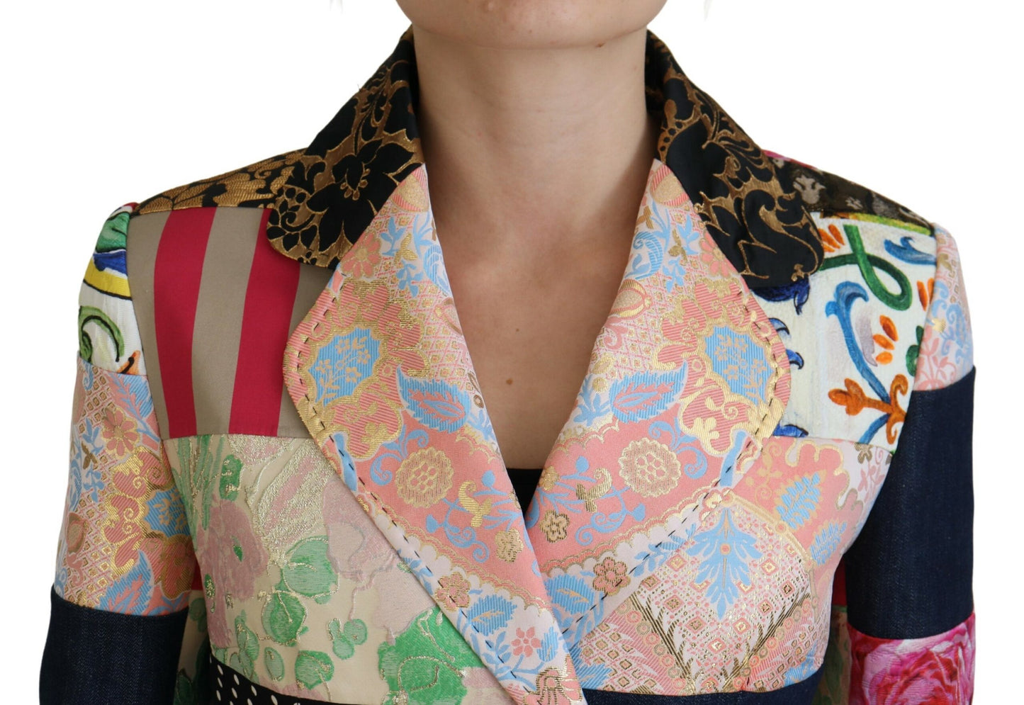 Elegant Multicolor Patchwork Blazer