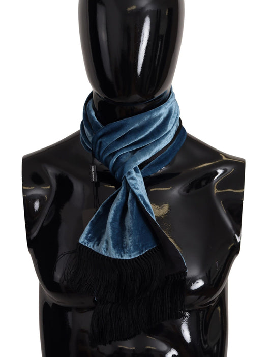 Blue Velvet Solid Neck Warmer Men's Shawl Scarf