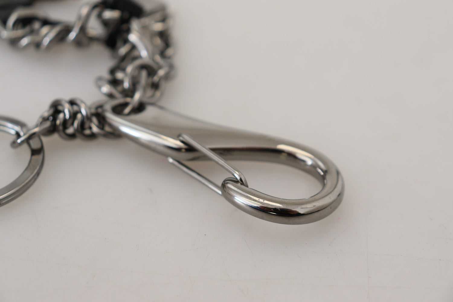 Elegant Silver and Black Designer Keychain