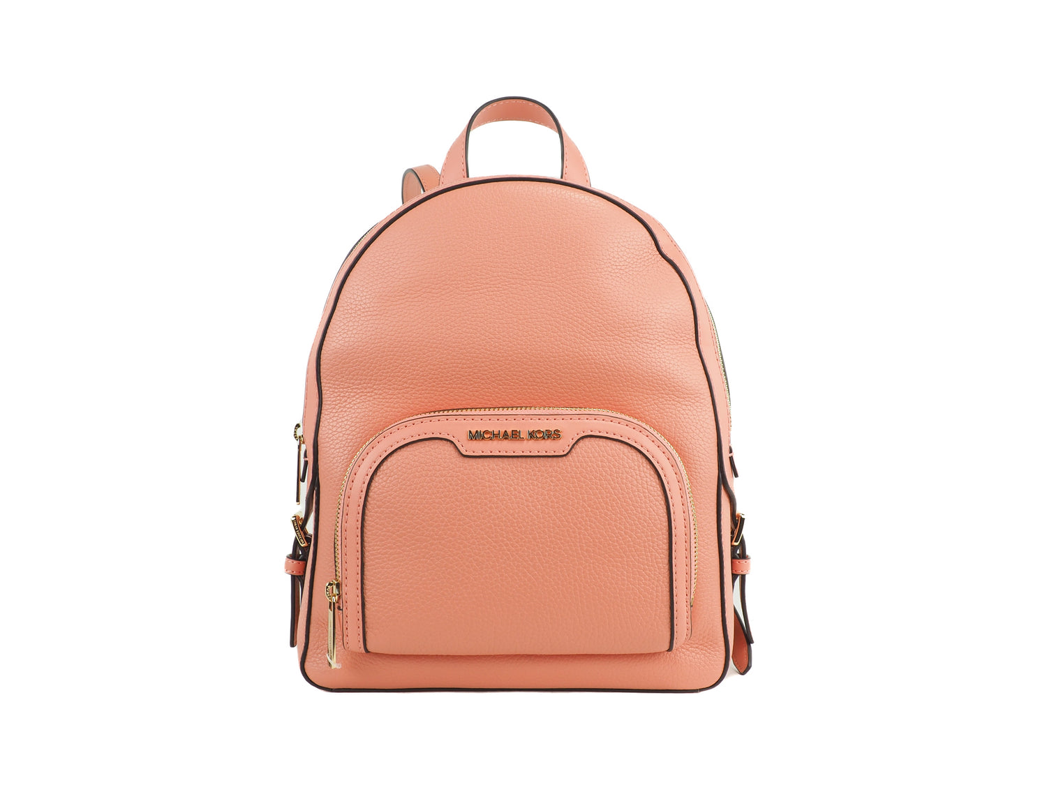 Jaycee Medium Sherbert Pebbled Leather Zip Pocket Backpack Bookbag