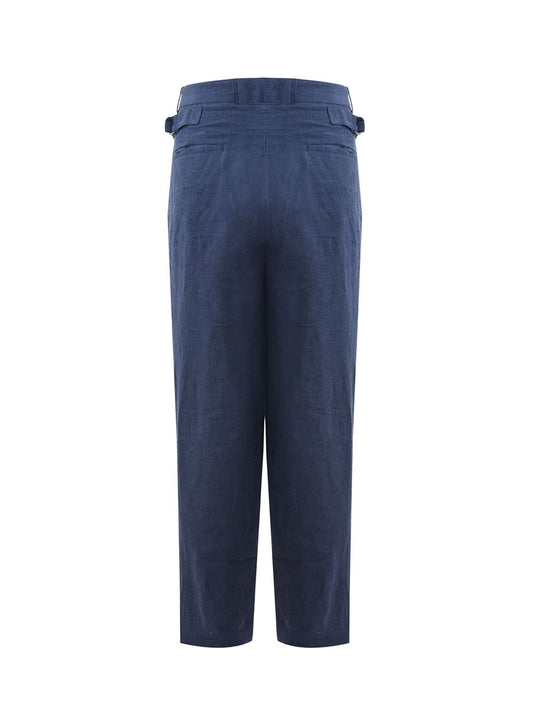 Chic Oversize Linen Denim Effect Trousers