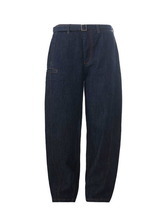 Elegant Blue Denim Relaxed Fit Trousers