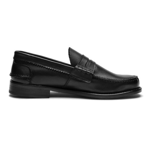 Elegant Black Calf Leather Loafers