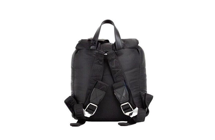 Jeans Couture Small Black Puffy Nylon Safety Buckle Backpack Book Bag