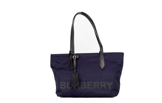 Small Navy Blue Logo Econyl Nylon Tote Shoulder Handbag Purse