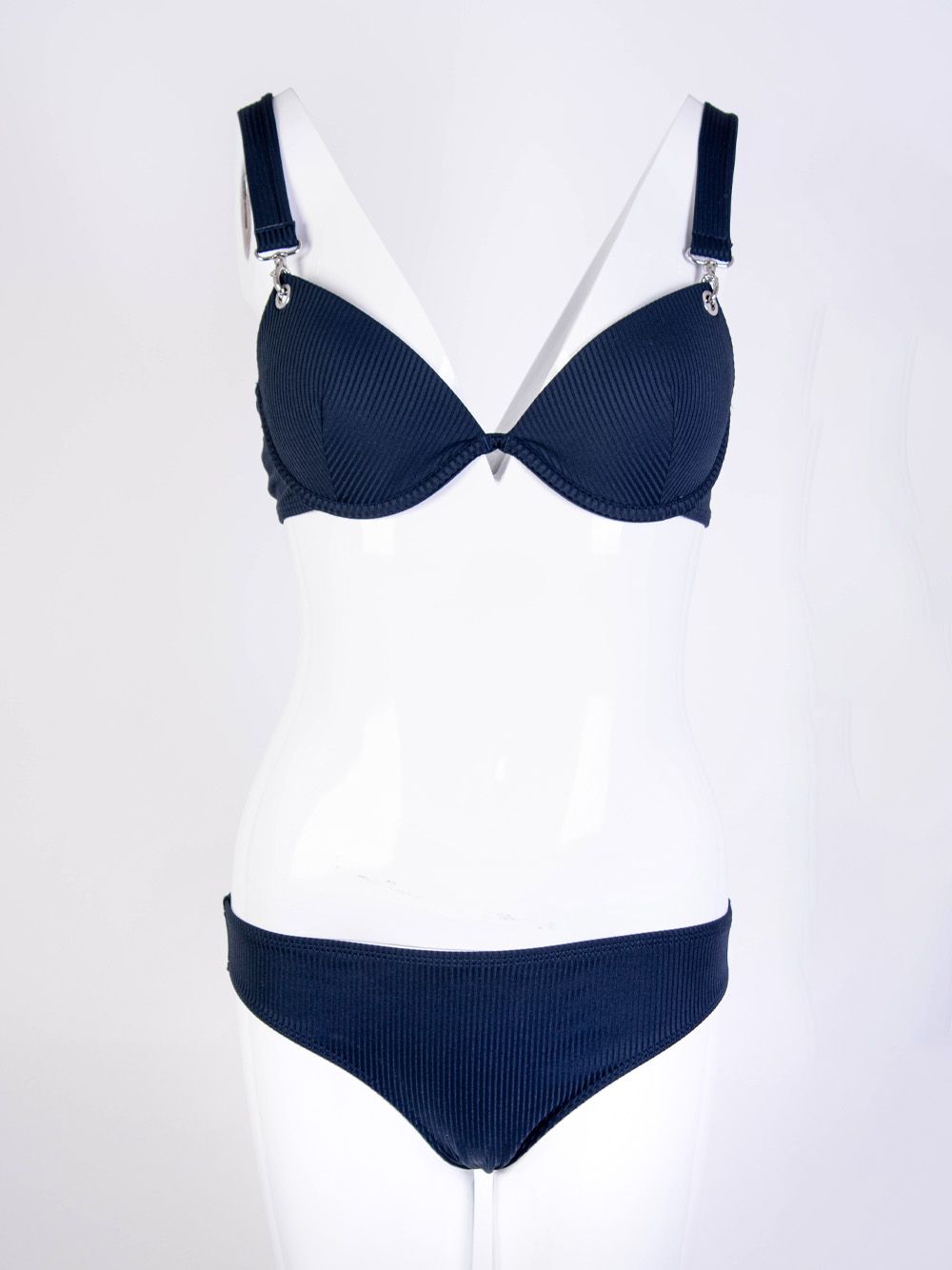 Chic Blue Triangle Padded Bikini Set