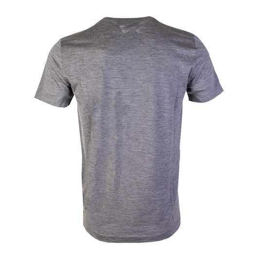 Elegant Grey Wool T-Shirt with Embroidered Detail