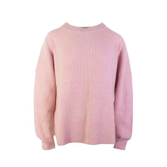 Chic Pink Ribbed Cashmere Sweater