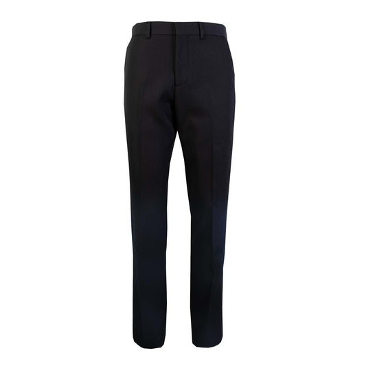 Elegant Black Wool Suit Trousers