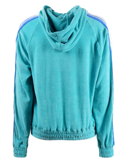 Light Blue Cotton Terry Hooded Sweatshirt