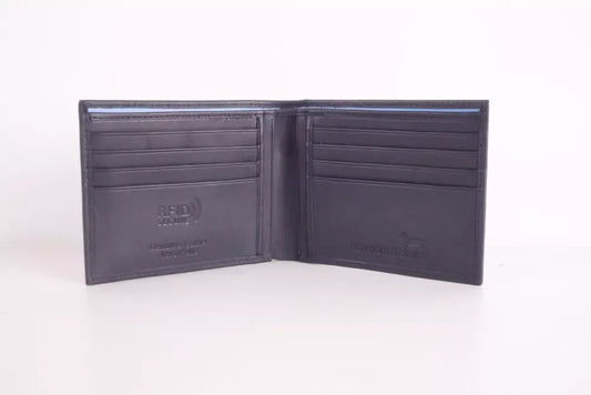 Elegant Blue Calfskin Leather Wallet