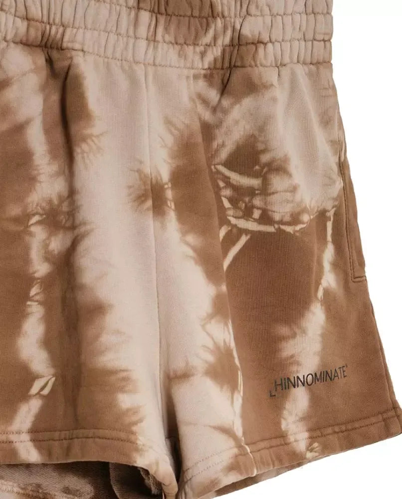 Chic Brown Printed Cotton Shorts