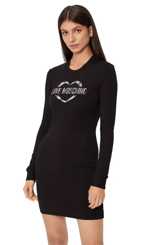 Chic Cotton Blend Logo Dress