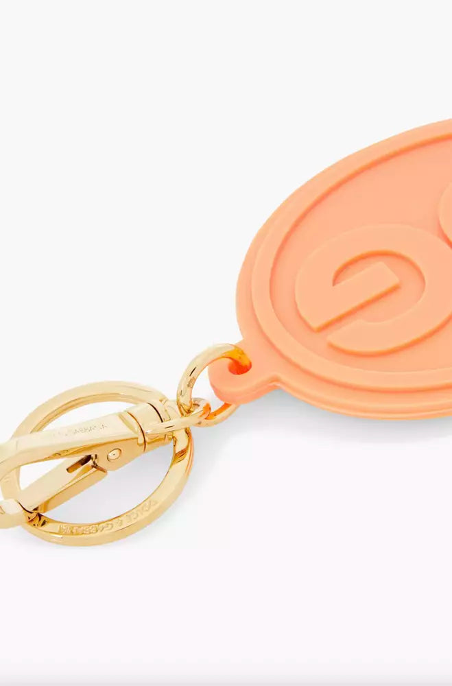 Elegant Orange Keychain with Gold Hardware