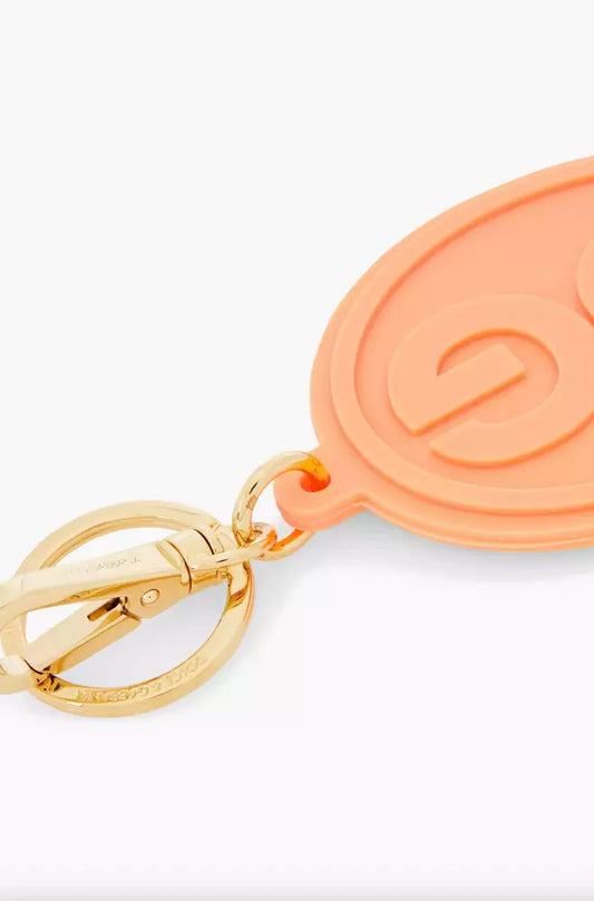 Elegant Orange Keychain with Gold Hardware