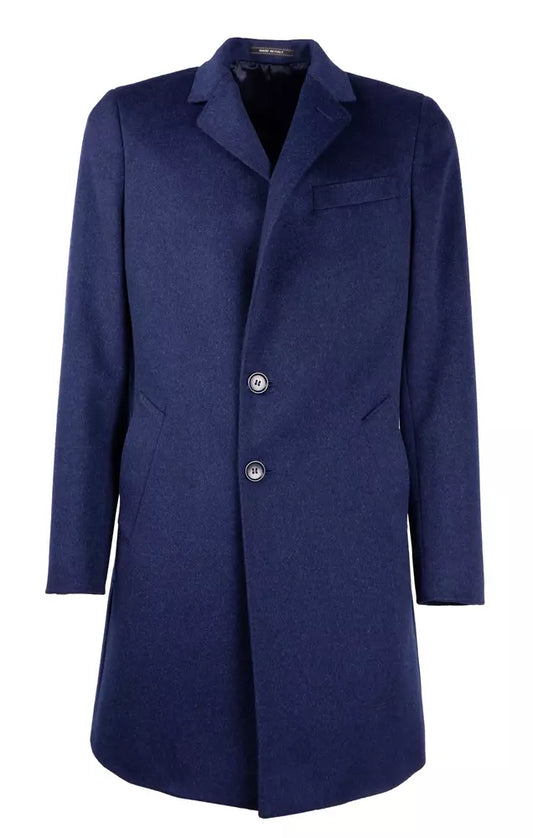 Navy Elegance Wool Coat for Men