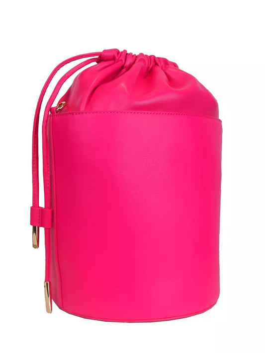 Fuchsia Elegance Leather Bucket Bag