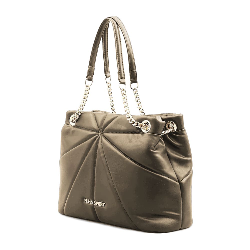 Elegant Faux Leather Gold-Chain Tote