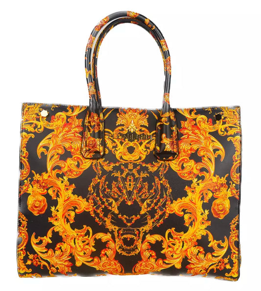 Elegant Black Shopper with Golden Accents