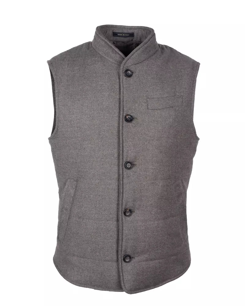 Elegant Woven Wool-Cashmere Men's Vest