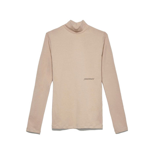 Elegant Beige Turtleneck Sweatshirt