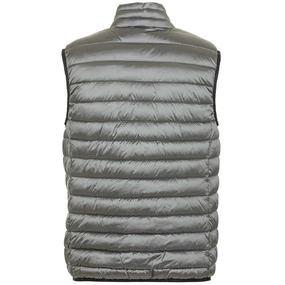 Sleek Sleeveless Gray Vest with Zip Closure