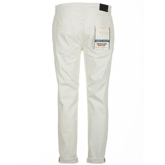 Elegant White Denim Trousers for Men