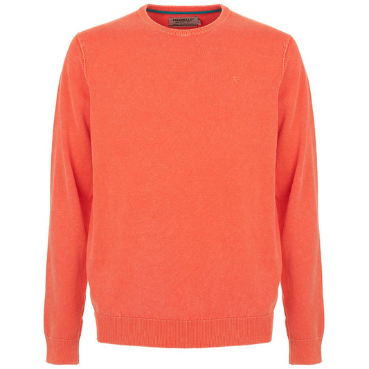 Embroidered Logo Crew Neck Sweater in Orange