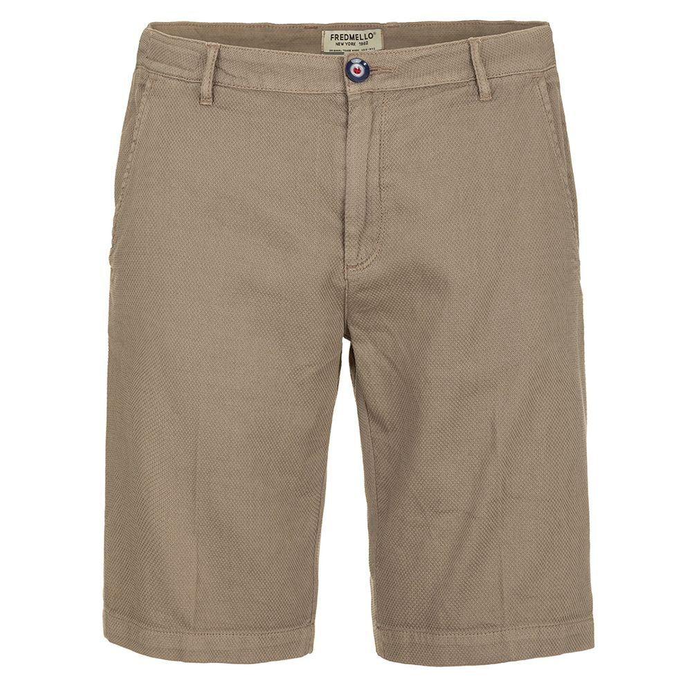 Summertime Sophistication Beige Cotton Shorts