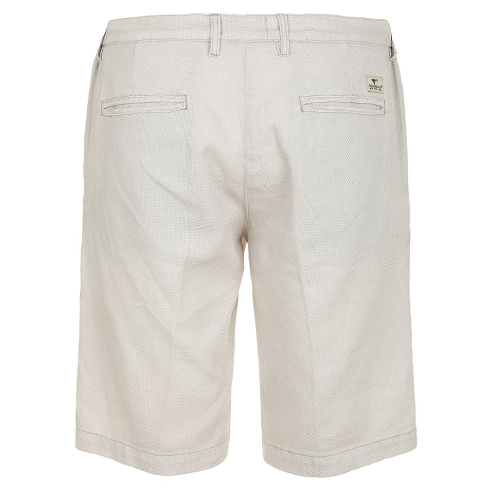 Chic White Cotton Bermuda Shorts