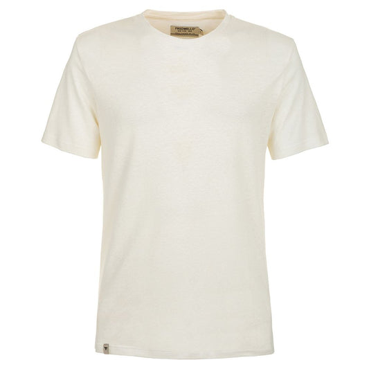 Elevated White Linen-Cotton Blend Tee