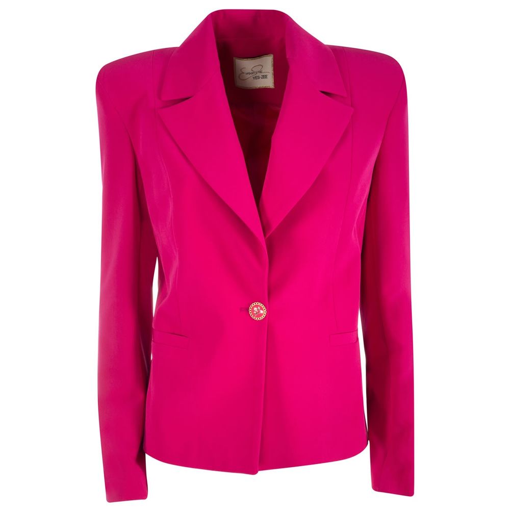 Chic Fuchsia Crepe Summer Jacket