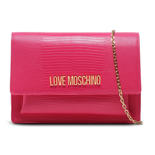 Chic Fuchsia Faux Leather Shoulder Bag