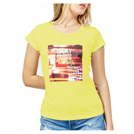 Chic Yellow Crew-Neck Cotton Tee