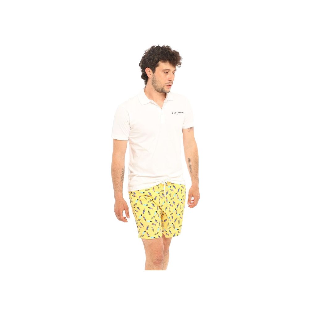 Sunshine Yellow Patterned Men's Swim Boxers