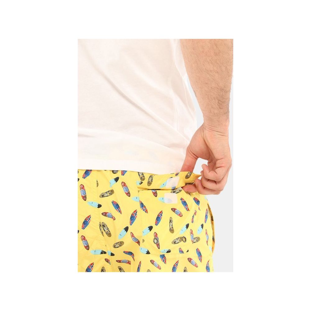 Sunshine Yellow Patterned Men's Swim Boxers