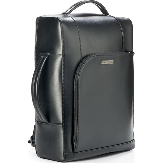 Elegant Black Calfskin Men's Backpack