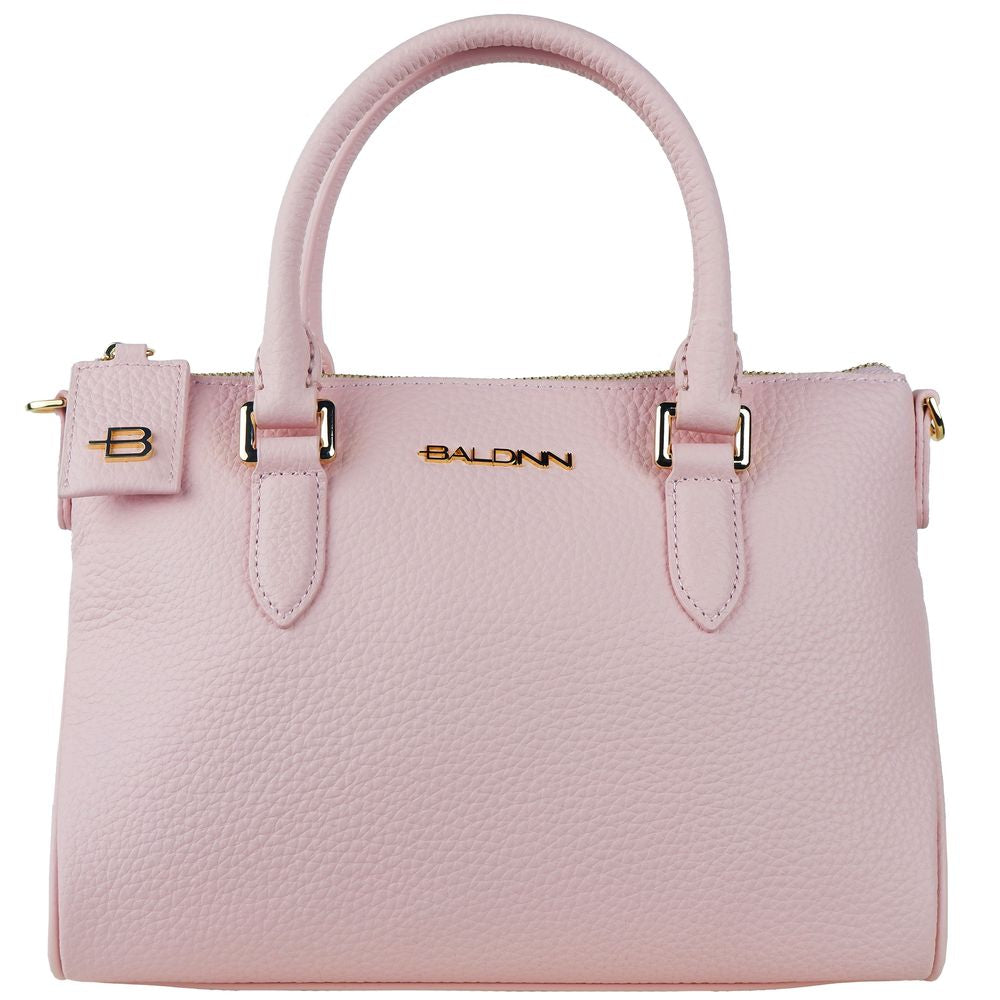 Chic Pink Textured Calfskin Handbag