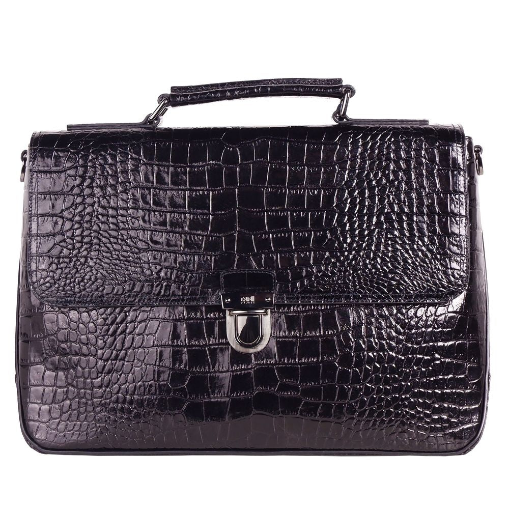 Elegant Python-Print Calfskin Briefcase