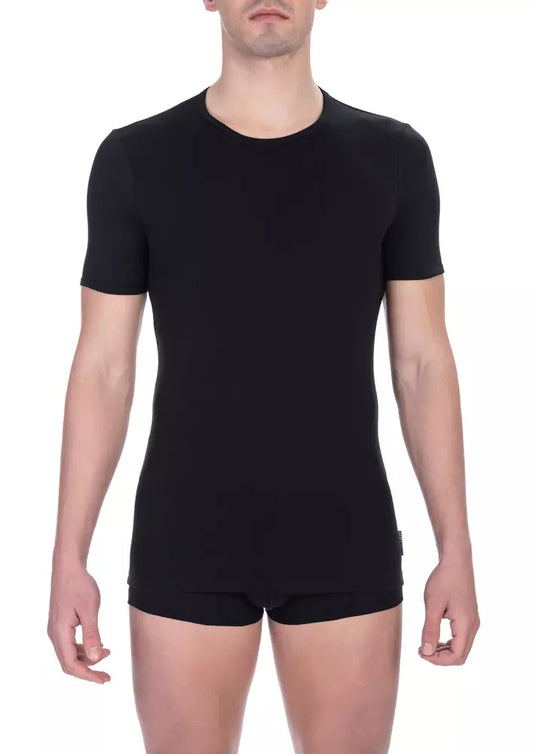 Sleek Crew Neck Dual-Pack T-Shirts in Black