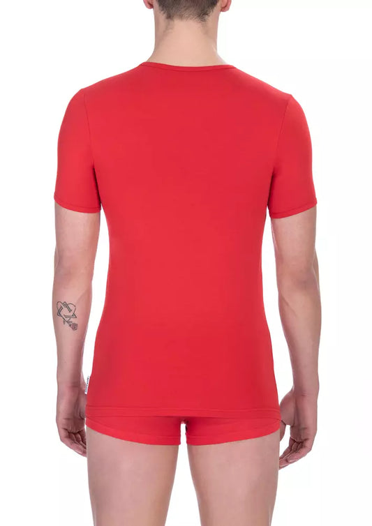 Sleek V-Neck Bicolor Cotton Tee