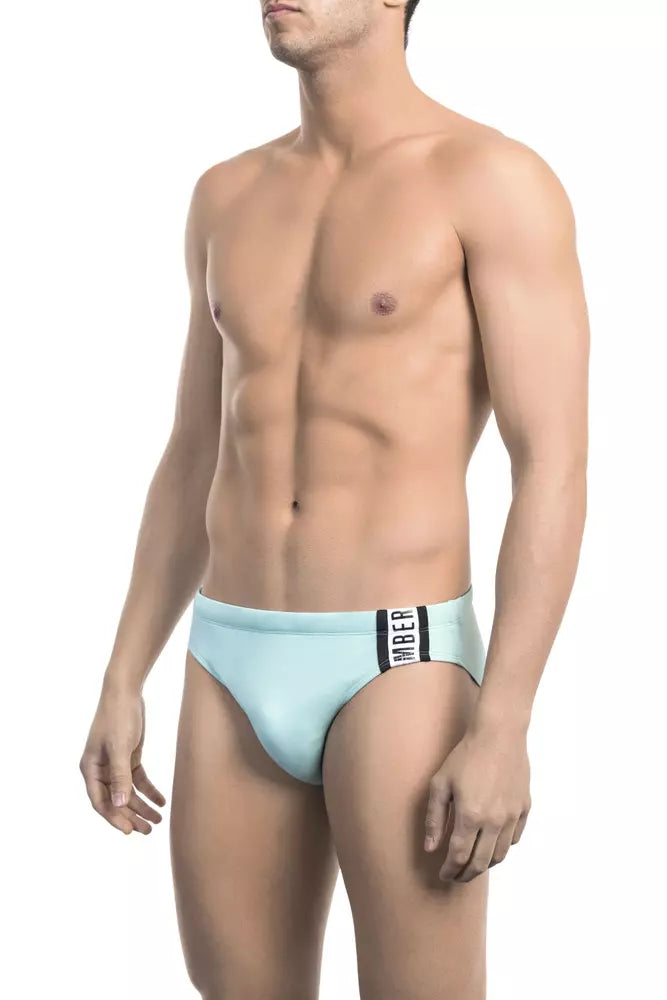 Chic Light Blue Side Print Speedo