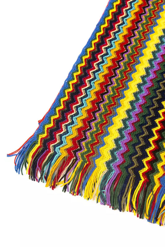 Elegant Geometric Multicolor Fringed Scarf