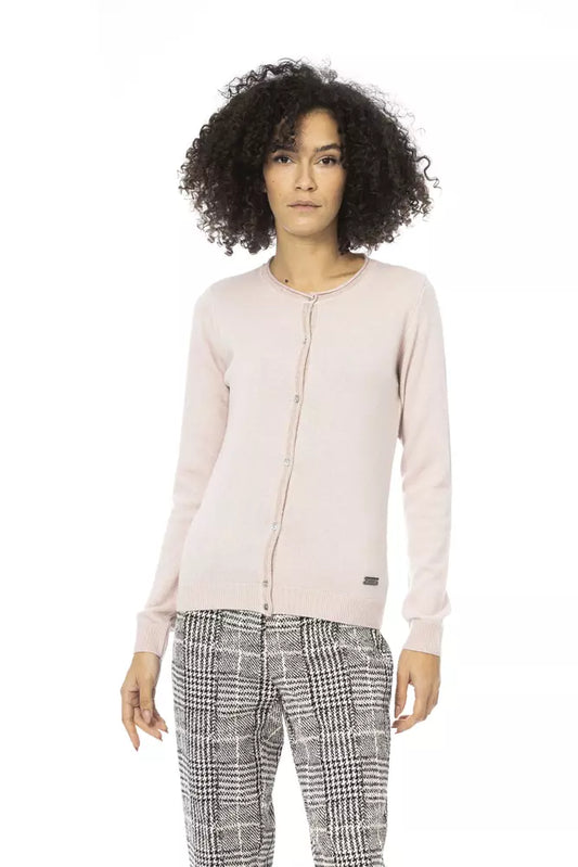 Chic Pink Woollen Blend Long Sleeve Shirt